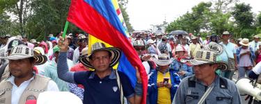 People protest in Colombia. Photo: ONIC.